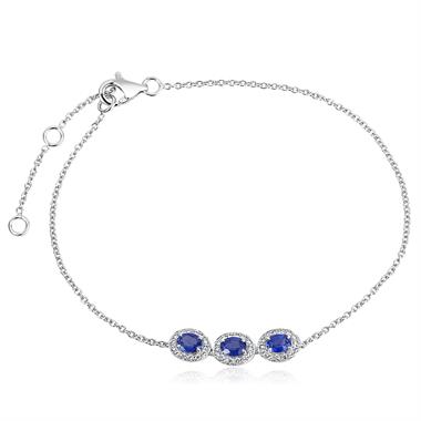 Camellia 18ct White Gold Sapphire and Diamond Bracelet thumbnail