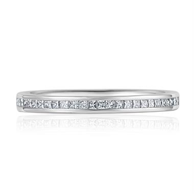 Platinum Princess Cut Diamond Channel Set Eternity Ring 0.25ct thumbnail