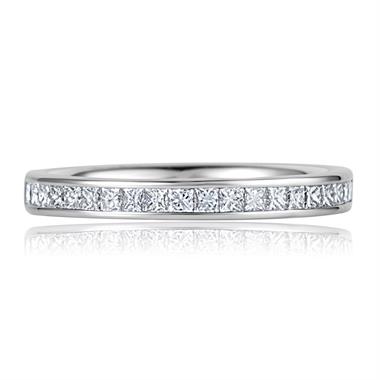 Platinum Princess Cut Diamond Channel Set Eternity Ring 0.50ct thumbnail
