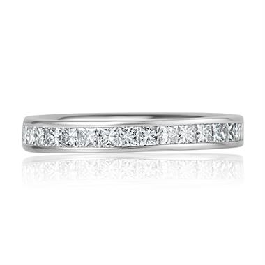 Platinum Princess Cut Diamond Channel Set Eternity Ring 0.75ct thumbnail