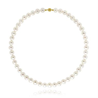 18ct Yellow Gold Freshwater Pearl Necklace 7.5-8.0mm | 45cm  thumbnail