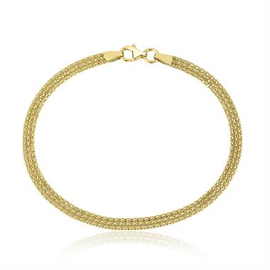 18ct Yellow Gold Three Row Woven Bracelet thumbnail