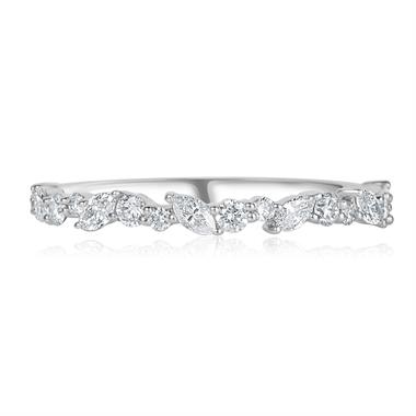 Platinum Marquise and Round Diamond Half Eternity Ring thumbnail