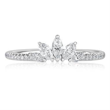 Platinum Marquise Diamond Set Wedding Ring 0.40ct thumbnail