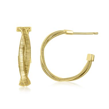 Sahara 18ct Yellow Gold Woven Gold Earrings thumbnail