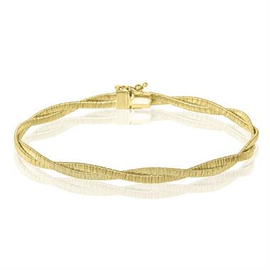 Sahara 18ct Yellow Gold Woven Gold Bracelet thumbnail
