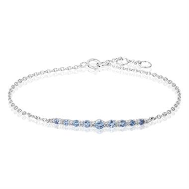 18ct White Gold Aquamarine and Diamond Bracelet thumbnail