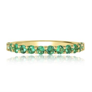 18ct Yellow Gold Emerald Claw Set Half Eternity Ring  thumbnail