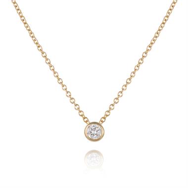 18ct Yellow Gold Diamond Solitaire Necklace 0.10ct thumbnail