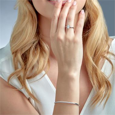 18ct White Gold Diamond Line Bangle thumbnail