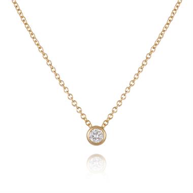 18ct Yellow Gold 0.15ct Diamond Solitaire Necklace thumbnail