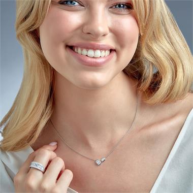 18ct White Gold Illusion Set Diamond Necklace 0.21ct thumbnail