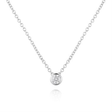 18ct White Gold Diamond Solitaire Necklace 0.15ct thumbnail