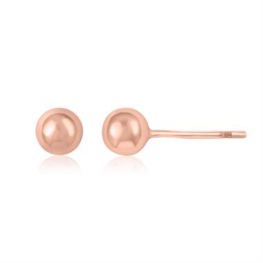 18ct Rose Gold Ball Stud Earrings 5mm thumbnail