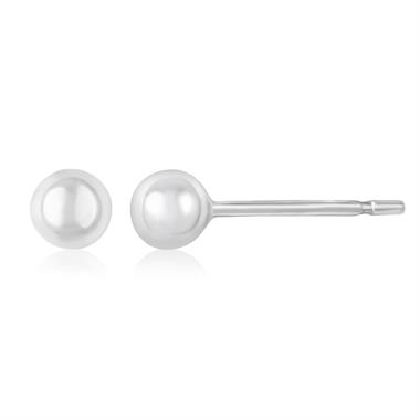 18ct White Gold Ball Stud Earrings 4mm thumbnail