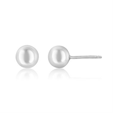 18ct White Gold Ball Stud Earrings 6mm thumbnail