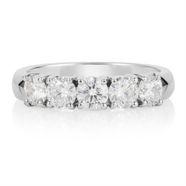 Platinum Five Stone Diamond Eternity Ring 1.50ct thumbnail