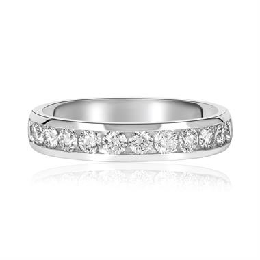 Platinum Channel Set Diamond Half Eternity Ring 0.84ct thumbnail