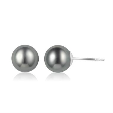 18ct White Gold Tahitian Pearl Stud Earrings thumbnail