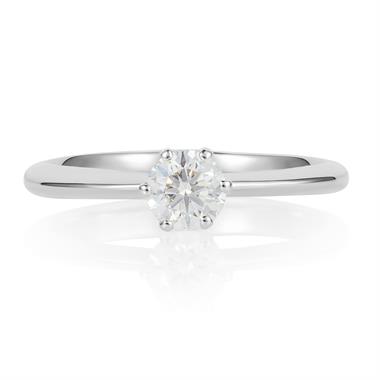 Platinum Six Claw Design Diamond Solitaire Engagement Ring 0.40ct thumbnail