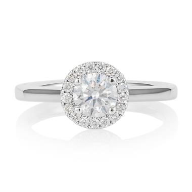 Platinum Diamond Halo Engagement Ring 0.70ct thumbnail
