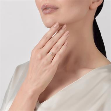 18ct Yellow Gold Classic Design Pearl and Diamond Dress Ring thumbnail