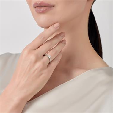 Platinum Diamond Solitaire Engagement Ring 0.78ct thumbnail