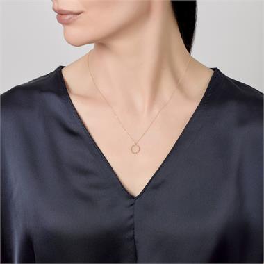 Aura 18ct Yellow Gold Circle Design Necklace thumbnail