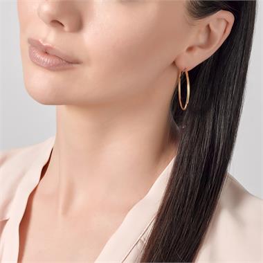 18ct Yellow Gold Hoop Earrings 34mm thumbnail