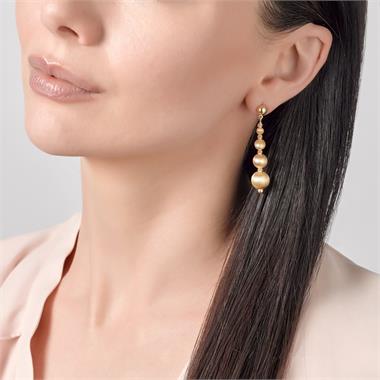 Milano 18ct Yellow Gold Satin Finish Drop Earrings thumbnail