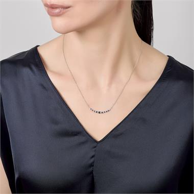 18ct White Gold Sapphire and Diamond Necklace thumbnail