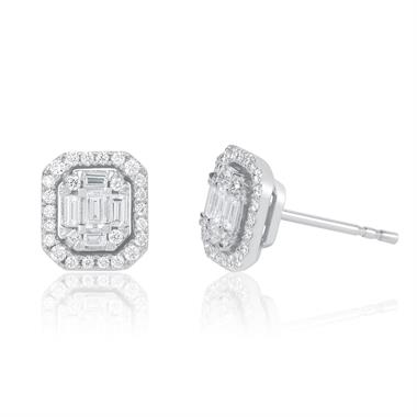 Odyssey 18ct White Gold Diamond Cluster Stud Earrings 0.38ct thumbnail