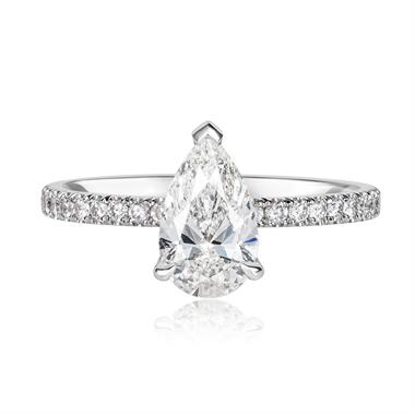Platinum Pear Shape Diamond Ring 1.20ct thumbnail