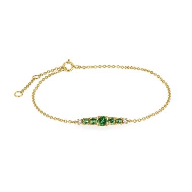 Bonbon 18ct Yellow Gold Tsavorite and Diamond Bracelet thumbnail