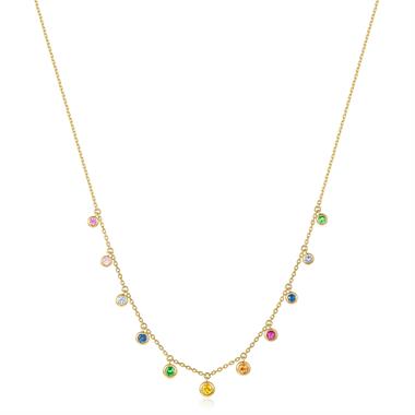 Samba 18ct Yellow Gold Rainbow Sapphire Necklace thumbnail