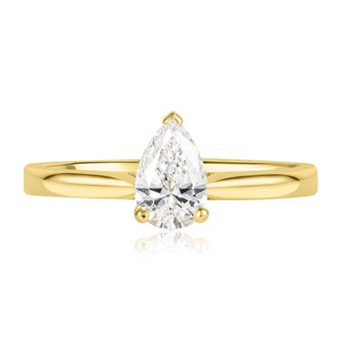 18ct Yellow Gold Pear Diamond Solitaire Engagement Ring 0.60ct thumbnail