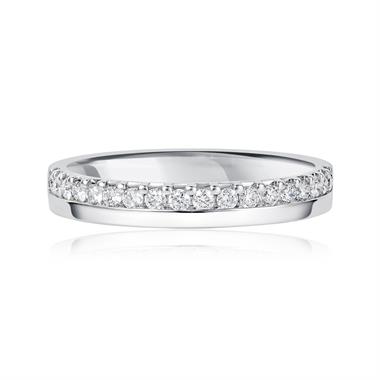 Platinum Diamond Off Set Wedding Band thumbnail