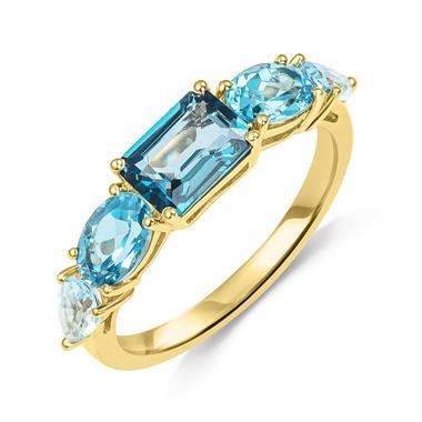Bonbon 18ct Yellow Gold Blue Topaz Ring thumbnail