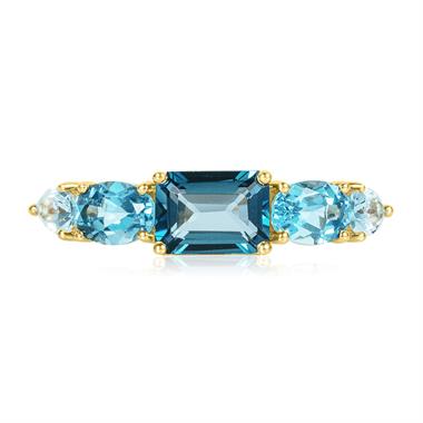 Bonbon 18ct Yellow Gold Blue Topaz Ring thumbnail