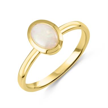 18ct Yellow Gold Oval Opal Ring thumbnail