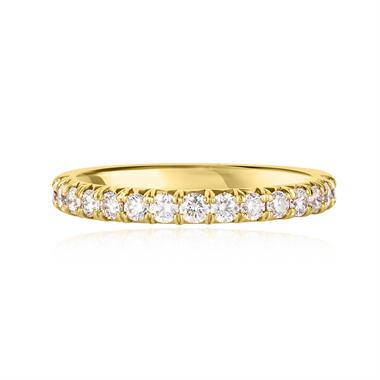 18ct Yellow Gold French Pave Set Diamond Half Eternity Ring 0.50ct  thumbnail