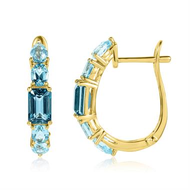 Bonbon 18ct Yellow Gold Blue Topaz Earrings thumbnail