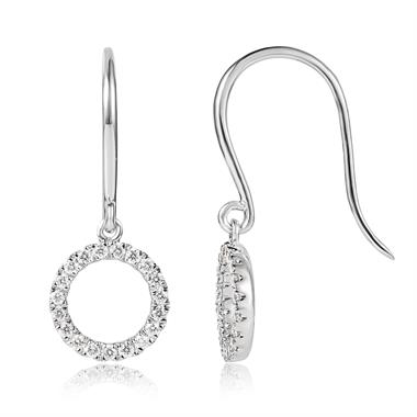 Union 18ct White Gold Diamond Drop Earrings thumbnail