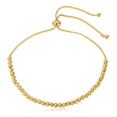 18ct Yellow Gold Faceted Bead Detail Adjustable Bracelet  thumbnail