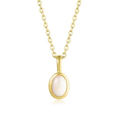 18ct Yellow Gold Oval Opal Pendant thumbnail