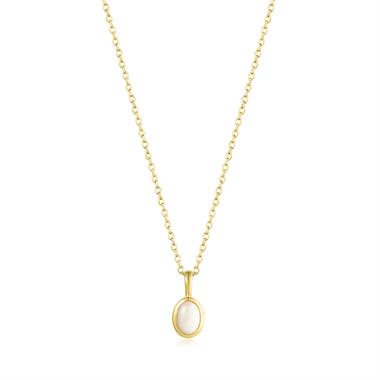 18ct Yellow Gold Oval Opal Pendant thumbnail