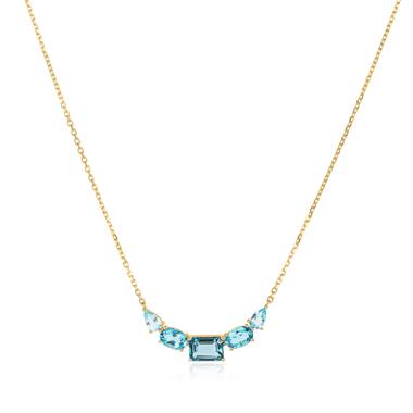 Bonbon 18ct Yellow Gold Blue Topaz Necklace thumbnail