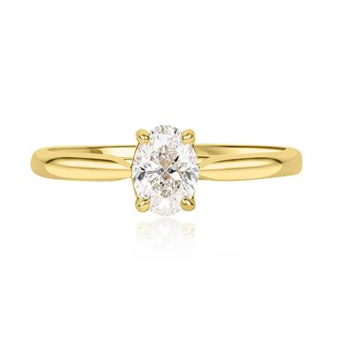 18ct Yellow Gold Oval Diamond Solitaire Engagement Ring 0.80ct  thumbnail