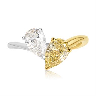 18ct Gold Toi et Moi Yellow and White Diamond Ring thumbnail