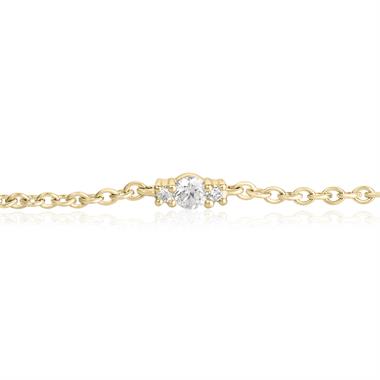 18ct Yellow Gold Diamond Station Bracelet thumbnail